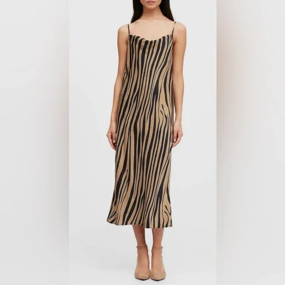 Banana Republic Zebra Animal Print Slip Dress Size 4 - Picture 1 of 7